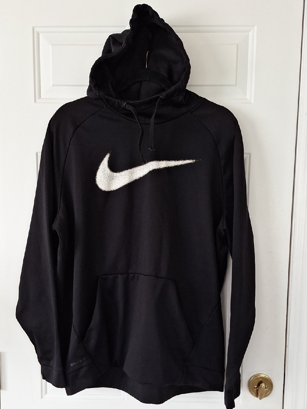 Nike Black Dri-Fit Hoodie with White Swoosh Logo